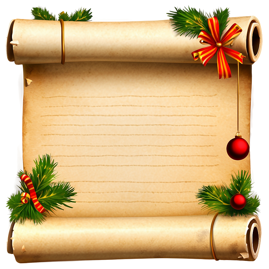 Blank Christmas Wish Scroll Png 1