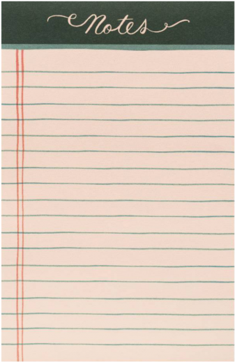 Blank Notebook Paperwith Notes Header