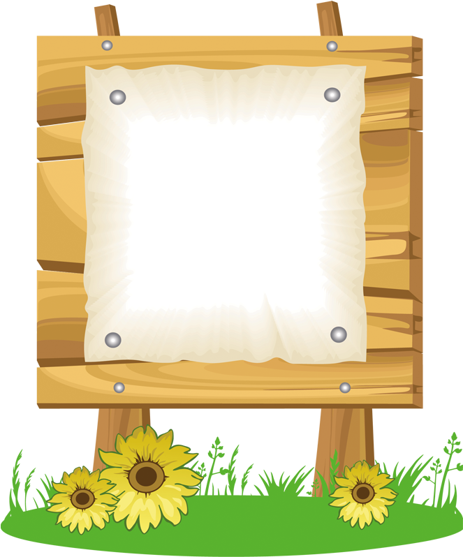 Blank Wooden Signwith Sunflowers