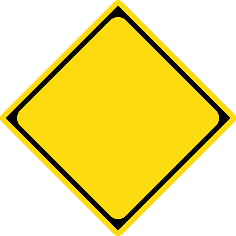 Blank Yellow Diamond Road Sign