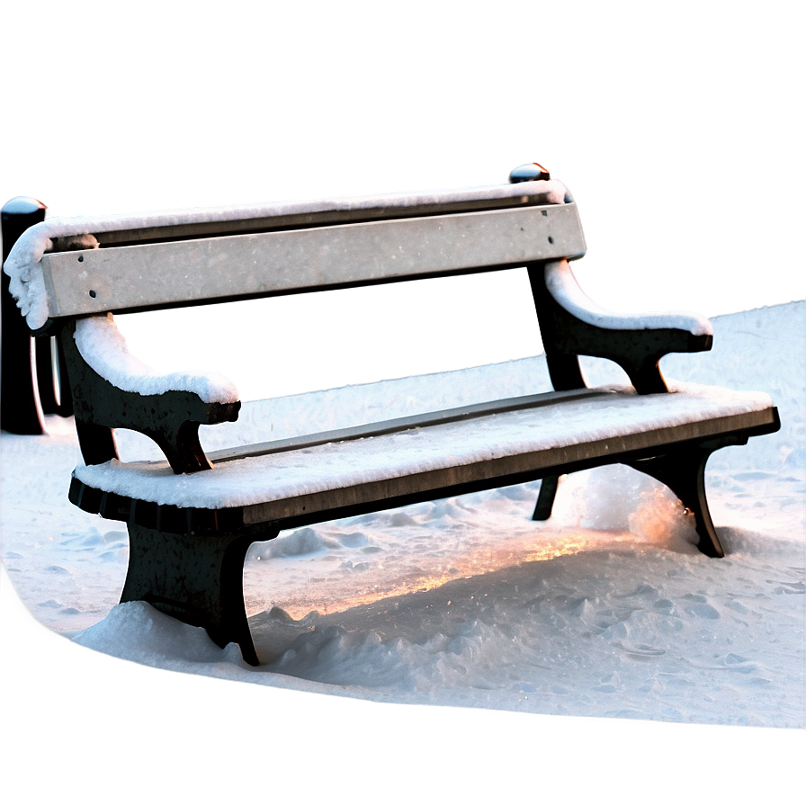 Blanket Of Snow Park Bench Png 24