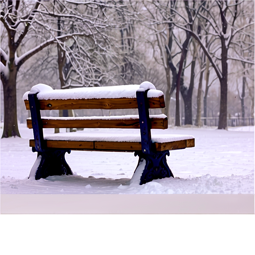 Blanket Of Snow Park Bench Png Dgd