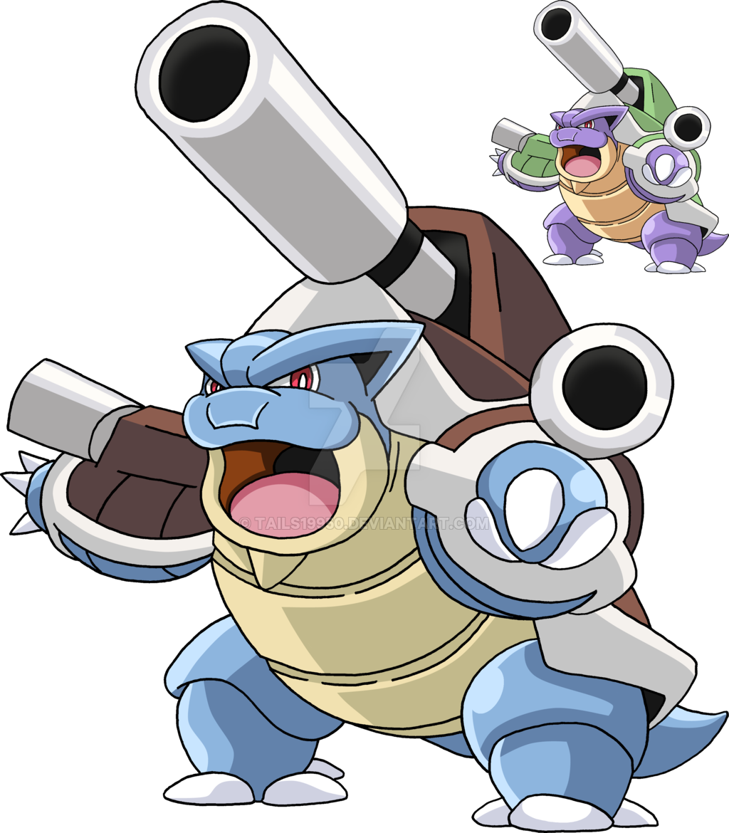 Blastoise_and_ Mega_ Blastoise_ Illustration