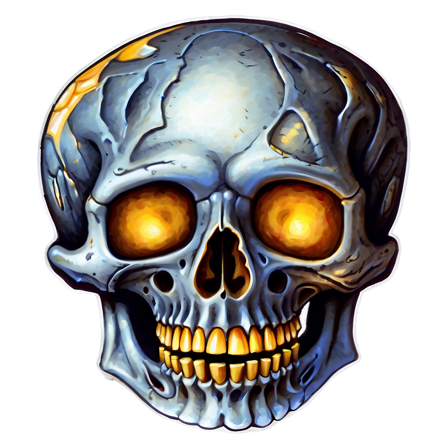 Blazing Bone Skull Png Mis68