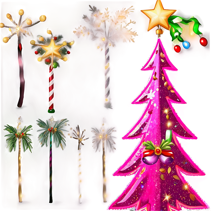 Blazing Pink Christmas Tree Png 97