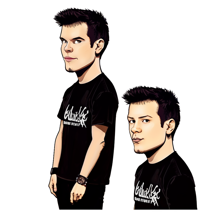 Blink-182 Band Cartoon Caricature Png Qni39