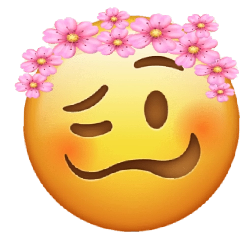 Blissful Emoji With Flower Crown.png