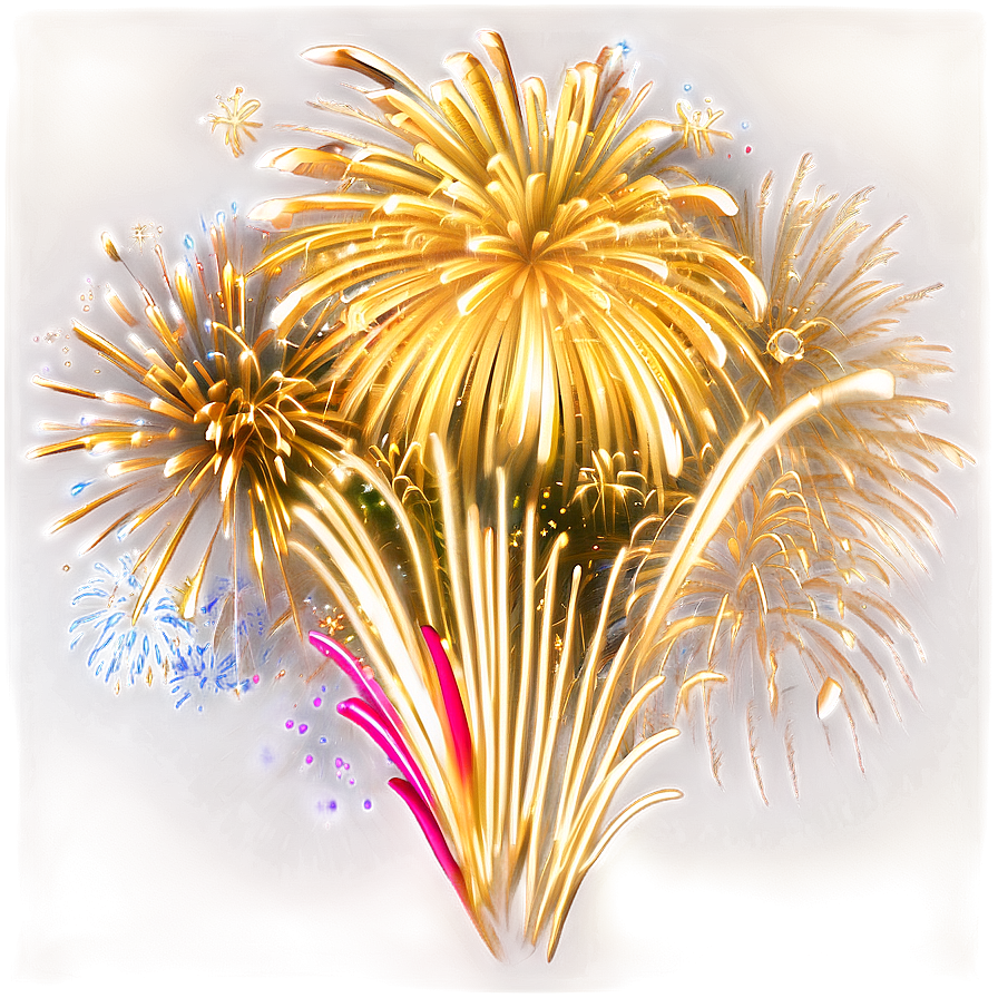 Blissful Gold Fireworks Png 06292024