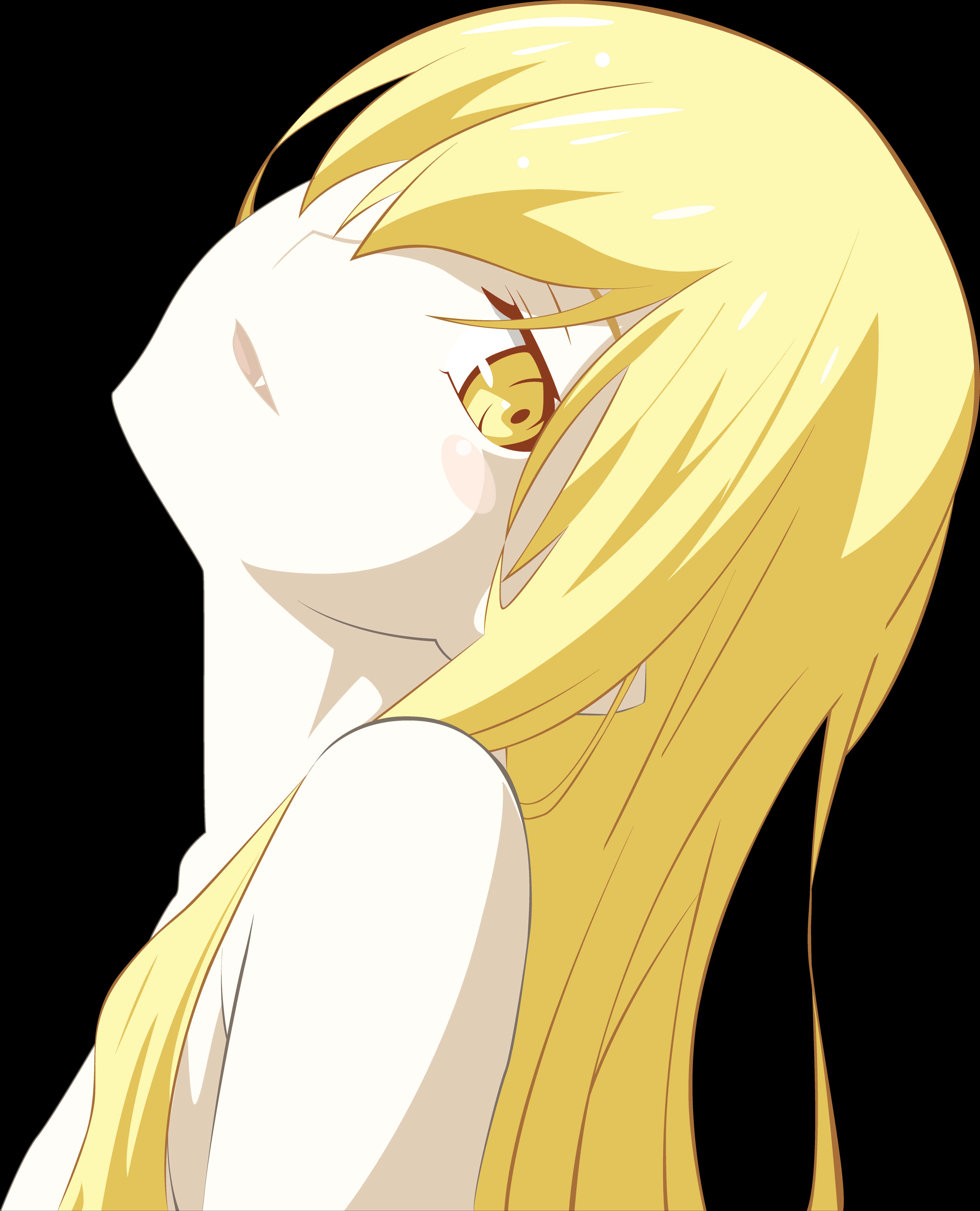 Blonde Anime Character Glance Upward