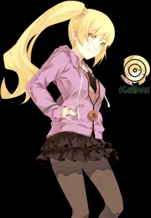 Blonde Anime Character Pink Jacket