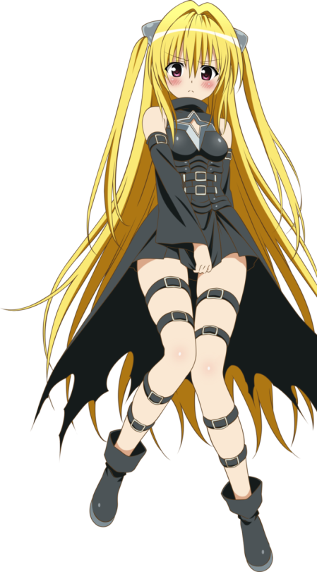 Blonde Anime Characterwith Black Dress