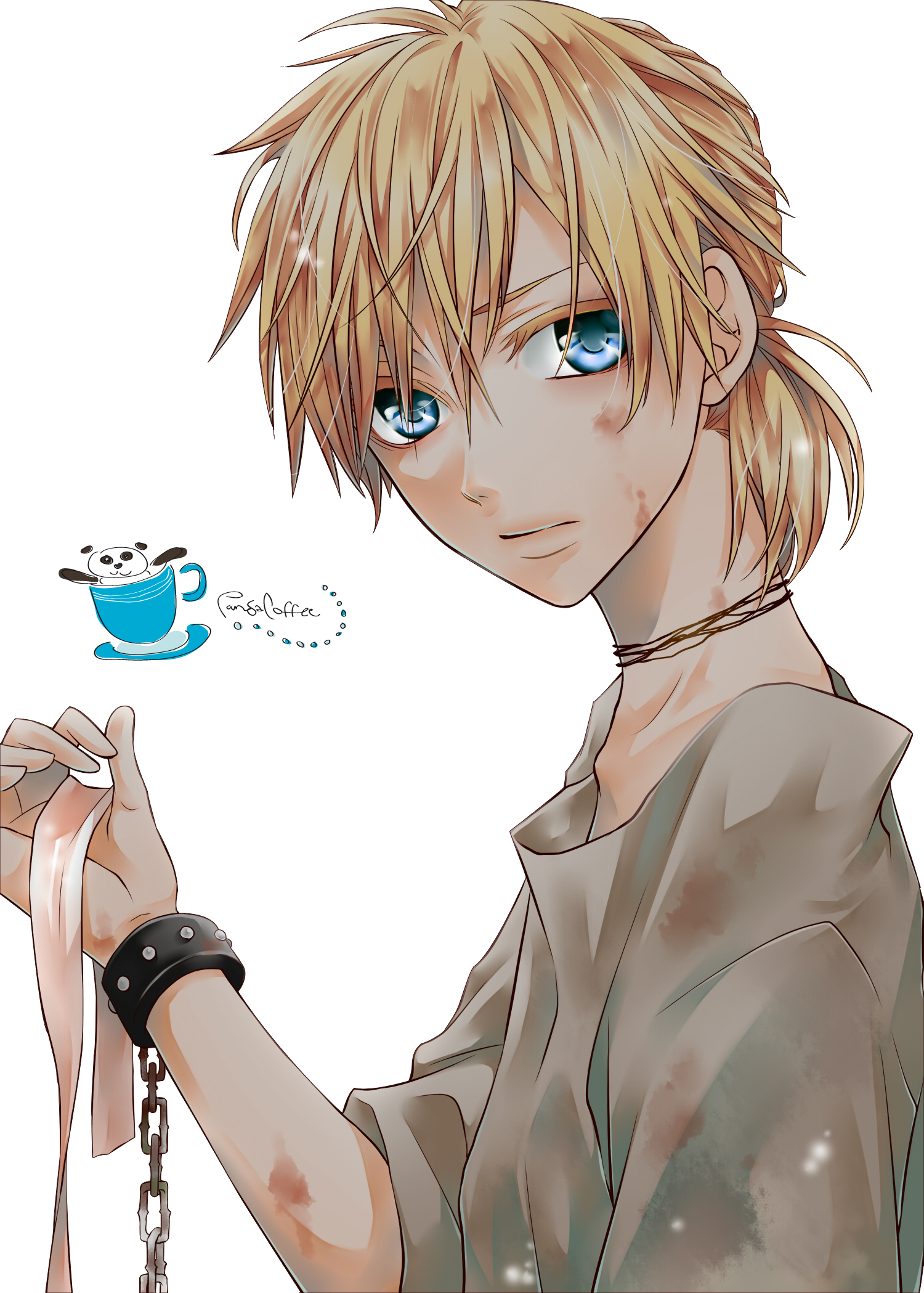 Blonde Anime Characterwith Blue Eyes