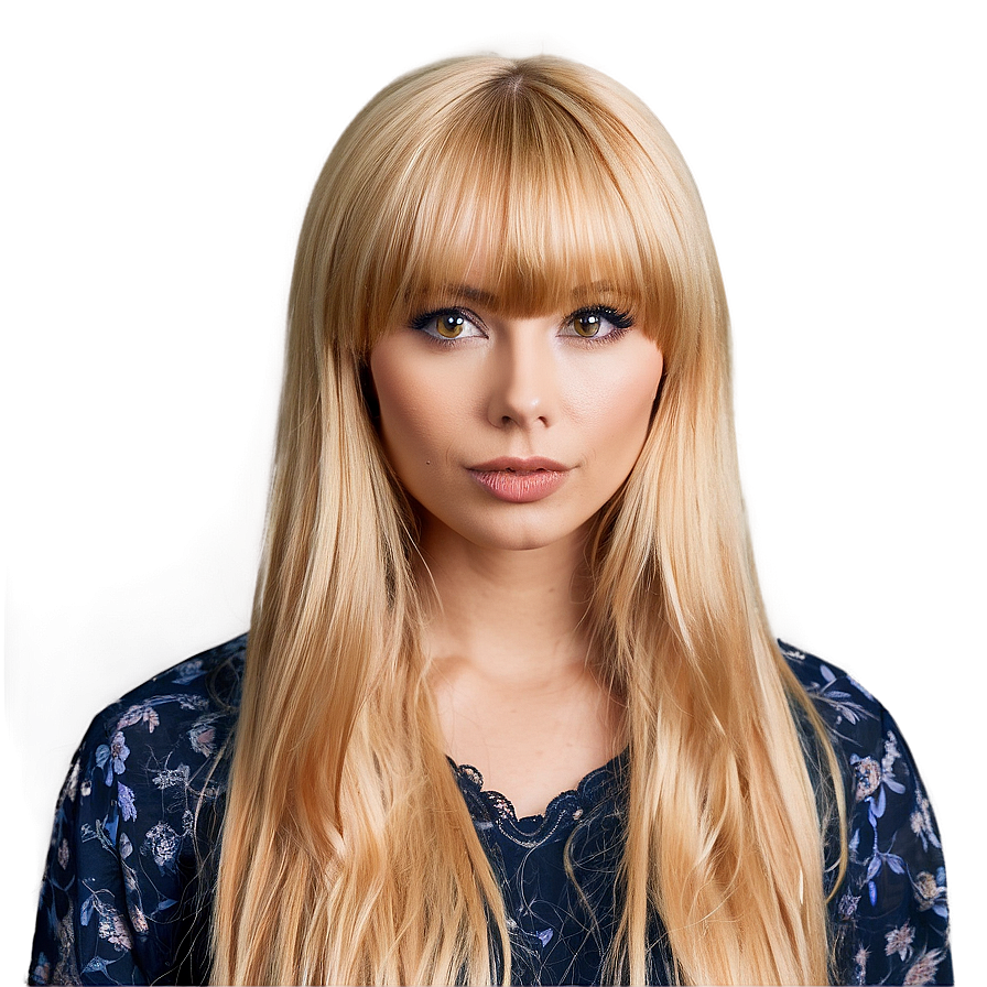 Blonde Bangs For Long Hair Png Buu15