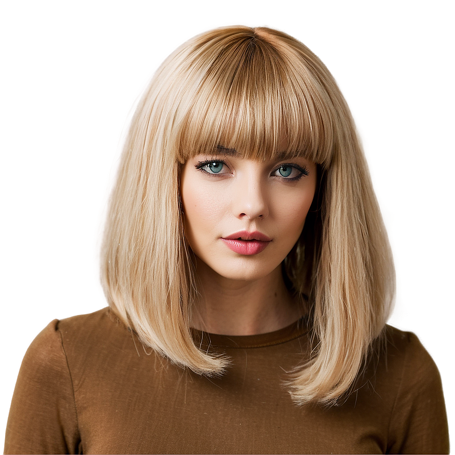 Blonde Bangs With Bob Cut Png Det