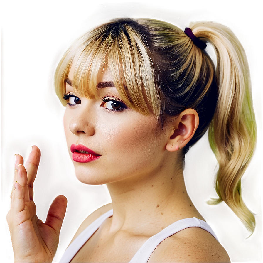 Blonde Bangs With Ponytail Png 06282024