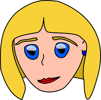 Blonde Cartoon Character Portrait