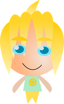 Blonde Cartoon Character Smile