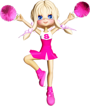 Blonde Cheerleader Cartoon Character