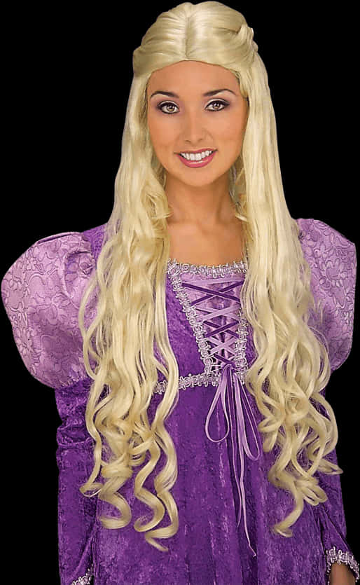 Blonde Curly Wig Costume Portrait