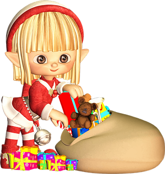 Blonde Elf Christmas Toys