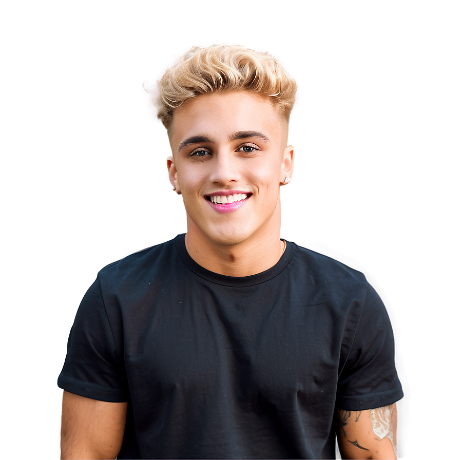 Blonde Haired Manin Black Shirt