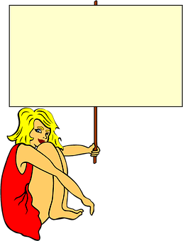 Blonde Pinup Girl Sign Template