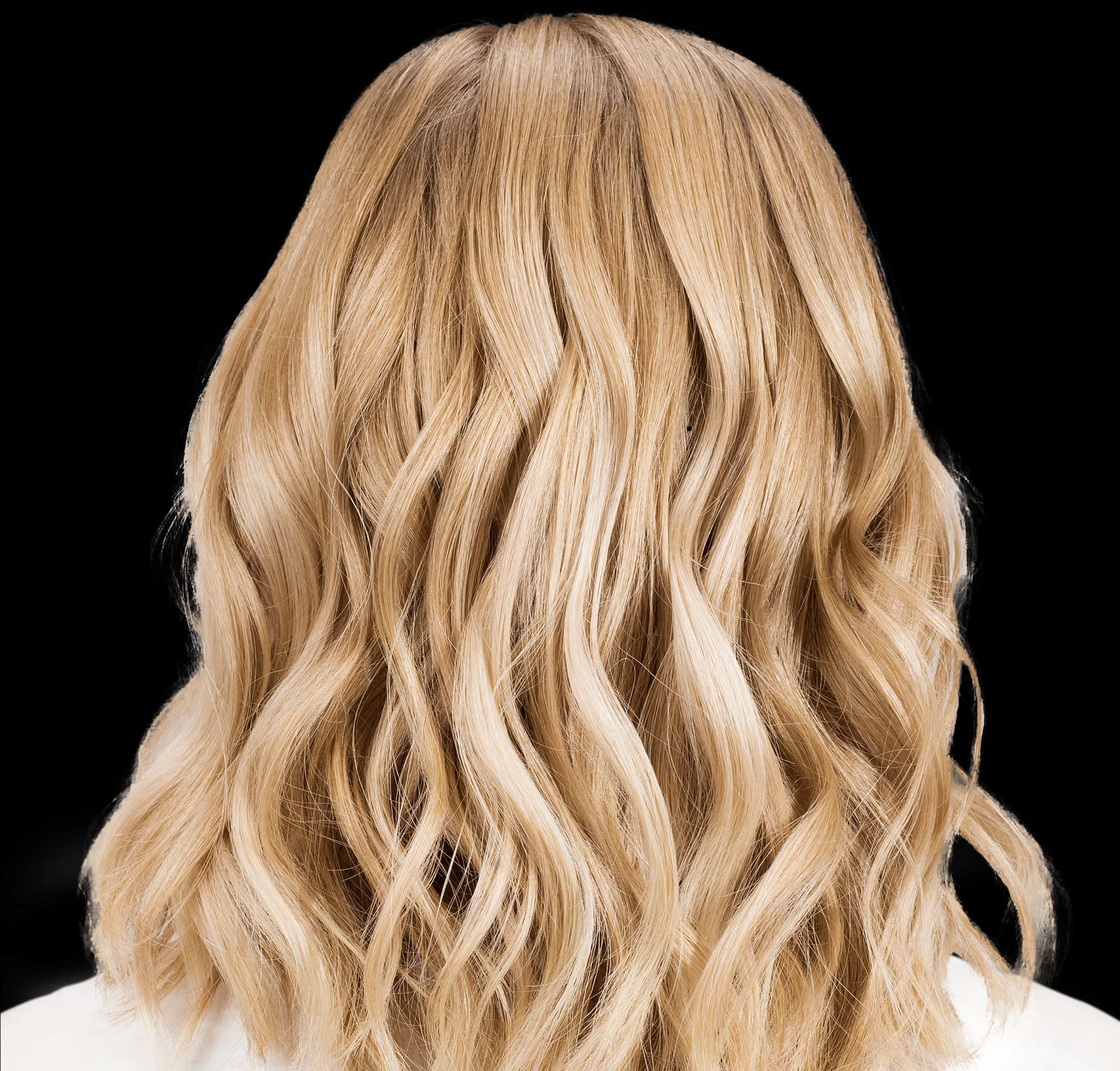 Blonde Wavy Hair Black Background