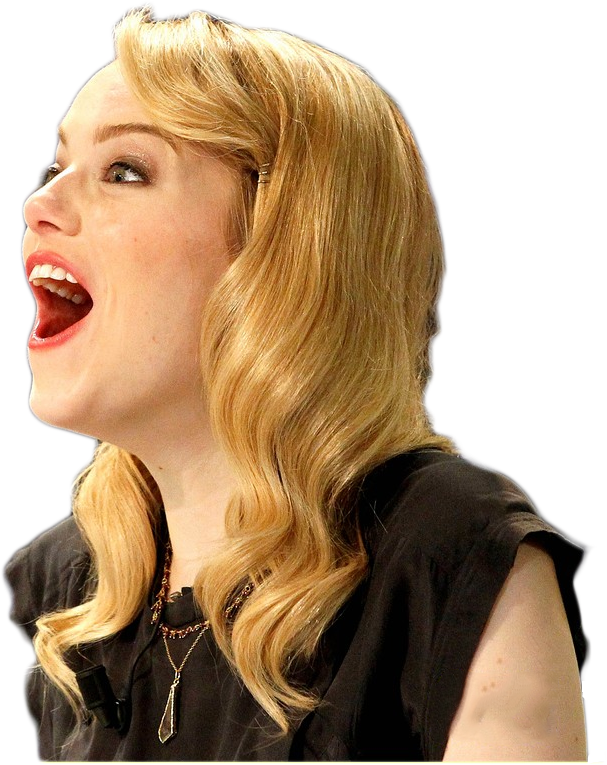 Blonde Woman Laughing Profile