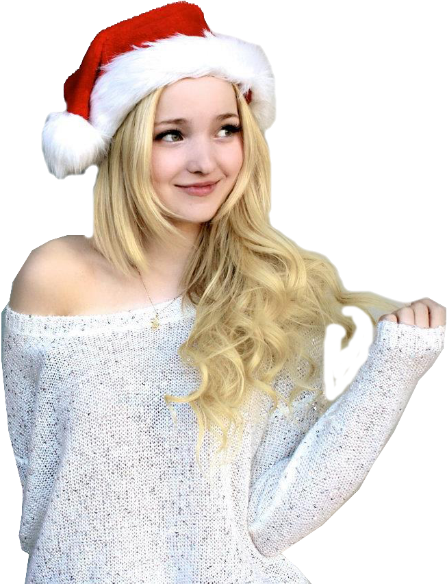 Blonde Womanin Santa Hat