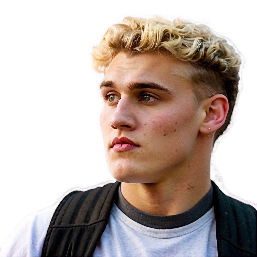 Blonde Young Man Looking Away