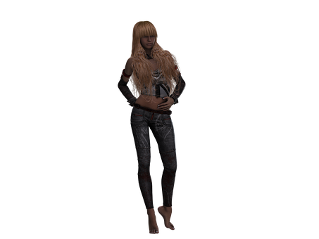 Blonde3 D Character Black Background