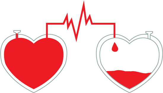 Blood Donation Heart Connection Graphic