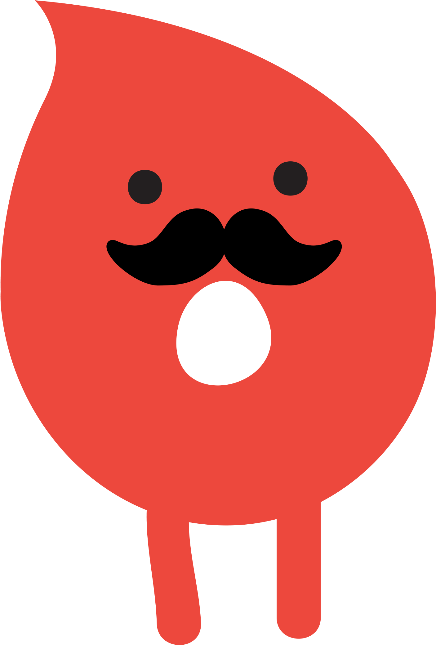 Blood Drop Character With Mustache