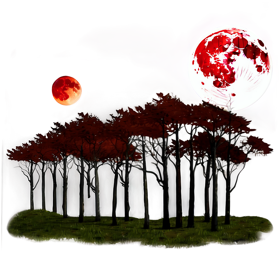 Blood Moon Over Forest Png 06112024