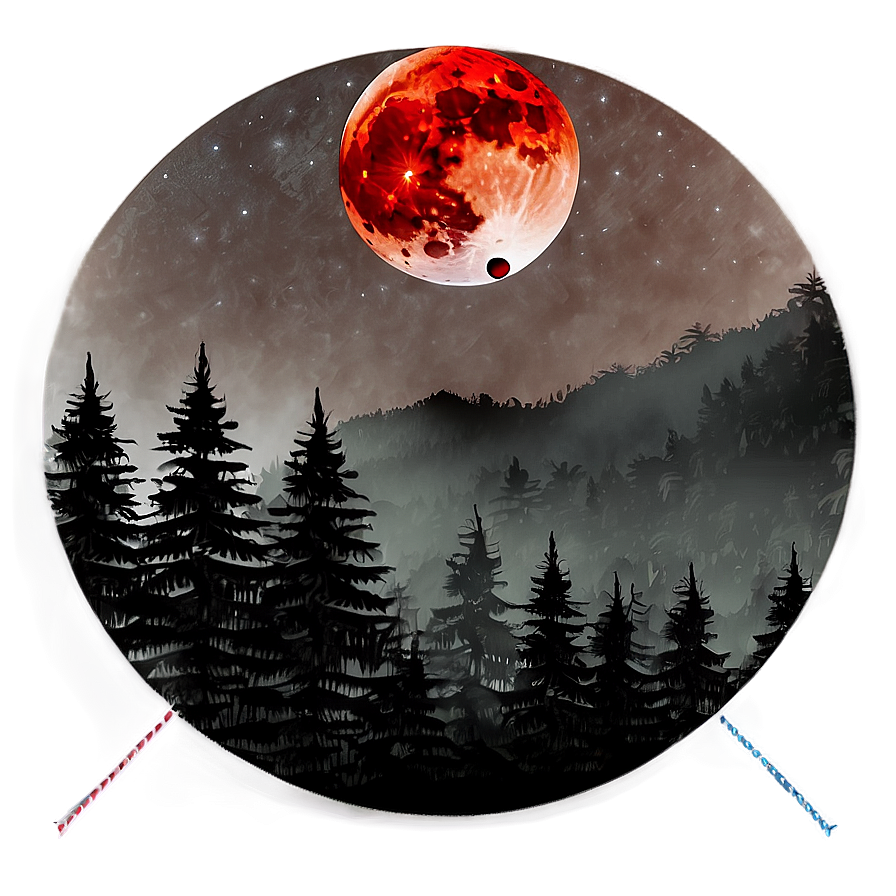 Blood Moon Over Forest Png 20