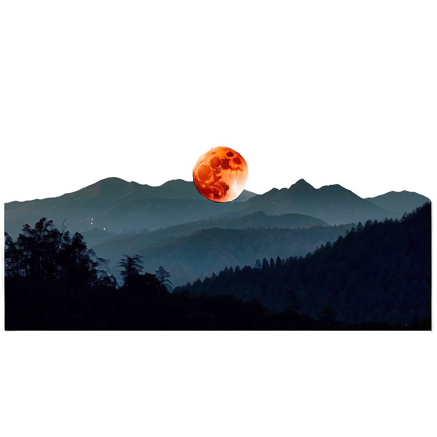 Blood Moon Over Mountains Png 06112024