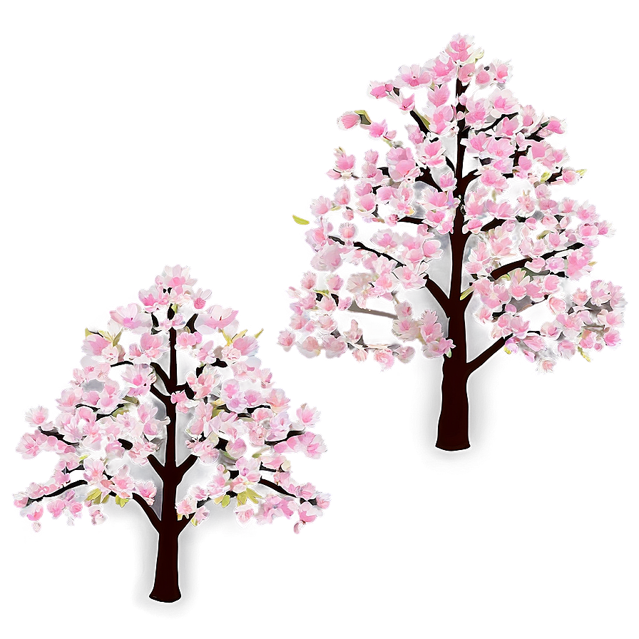 Blooming Cherry Trees Forest Png Rph30