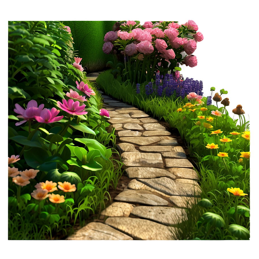 Blooming Garden Path Png Skj26