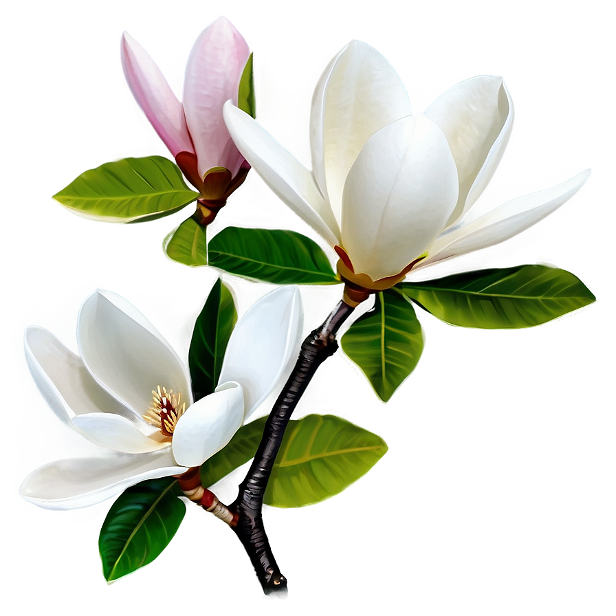 Blossoming Magnolia Flower Png Rfa