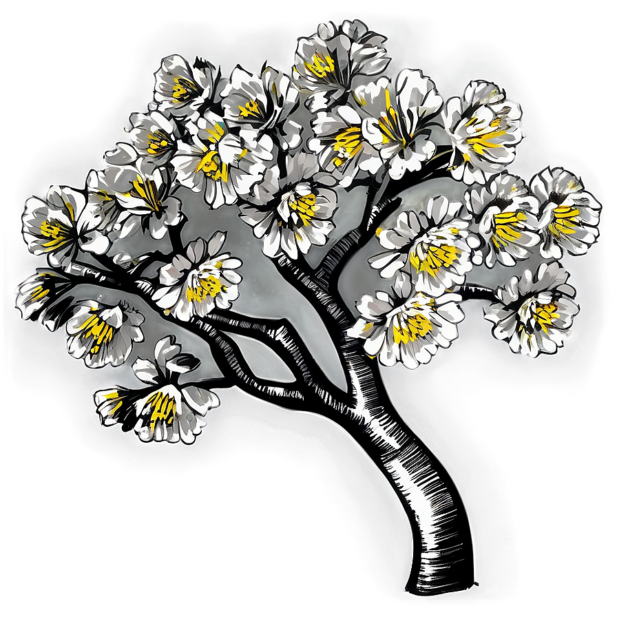 Blossoming Tree Sketch Png 93