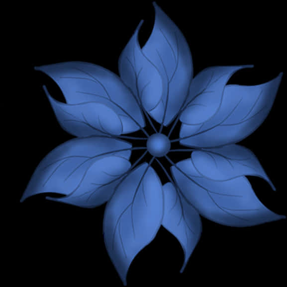 Blue Abstract Flower Art