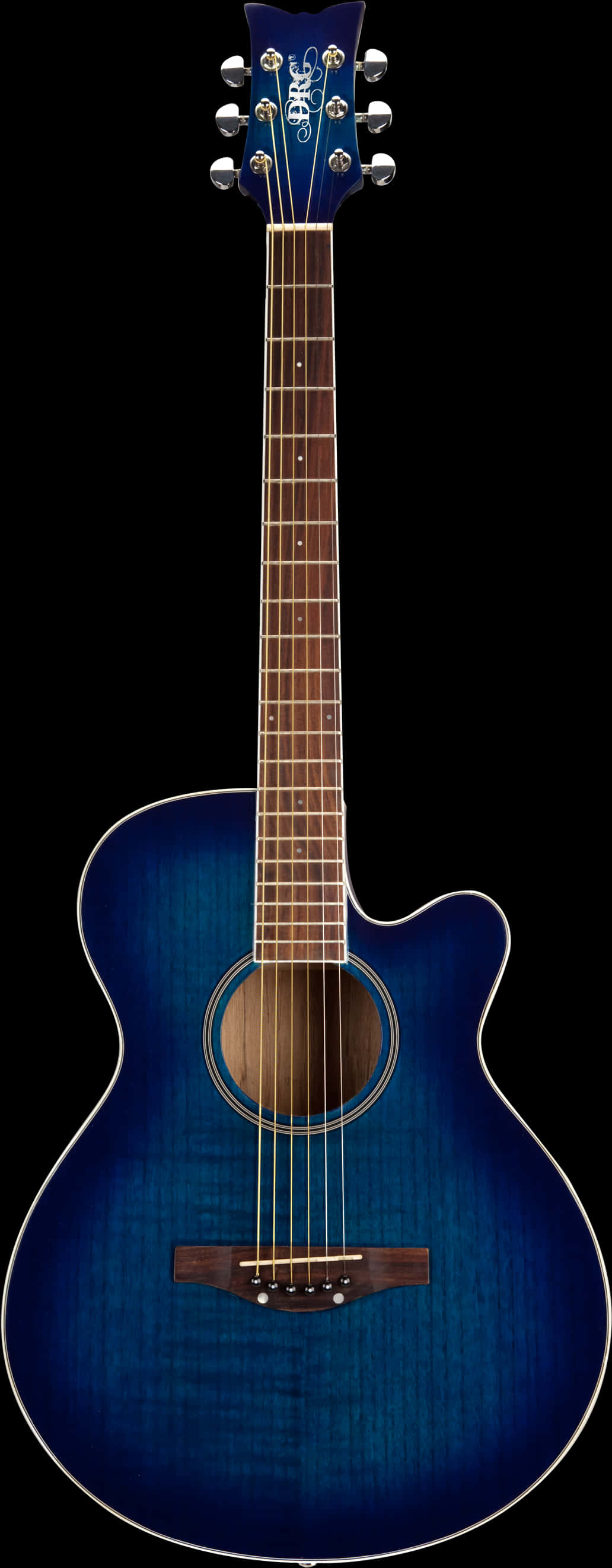 Blue Acoustic Guitar Isolated