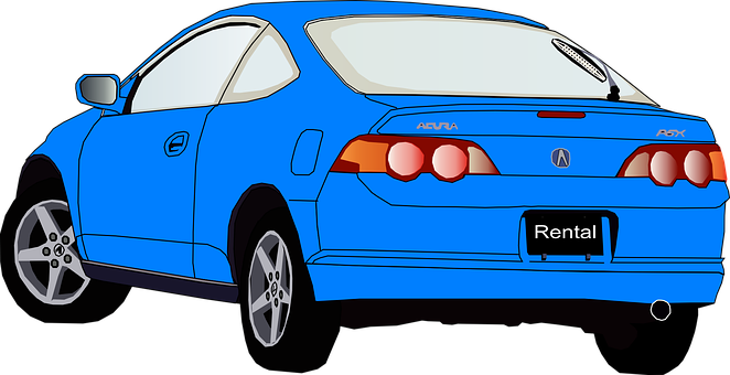 Blue Acura R S X Rental Illustration