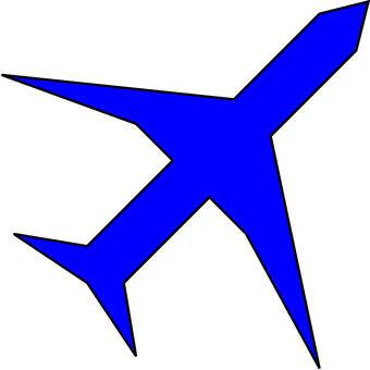 Blue Airplane Silhouette Graphic