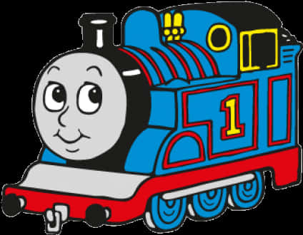Blue Animated Train Character