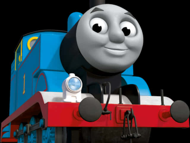 Blue Animated Train Character