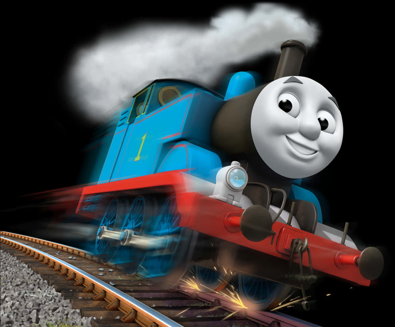 Blue_ Animated_ Train_ Speeding