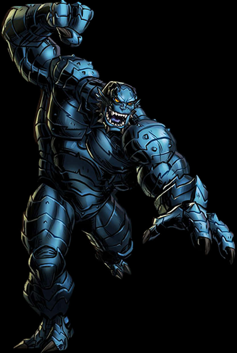 Blue Armored Giant Character