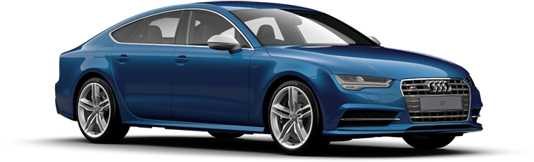 Blue Audi S7 Side View