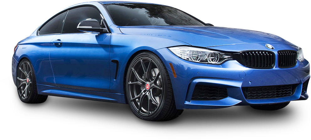 Blue B M W M4 Coupe Side View